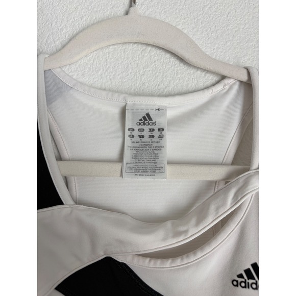 Adidas Climacool Womens White Black Stripe Racerback Athletic Tank Top Size S - Picture 4 of 5